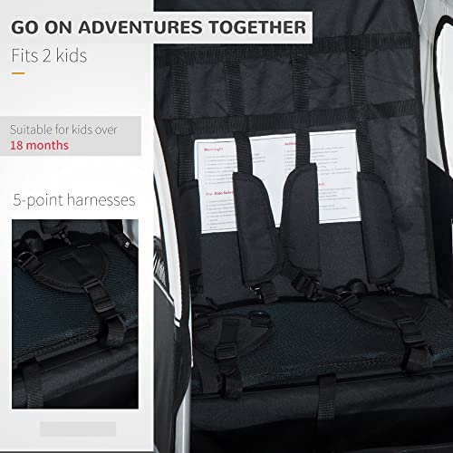 Double Kids Bike Trailer with Swivel Wheel