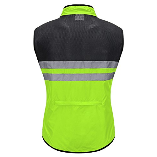 Men's High-Vis Cycling Wind Vest, XL Green