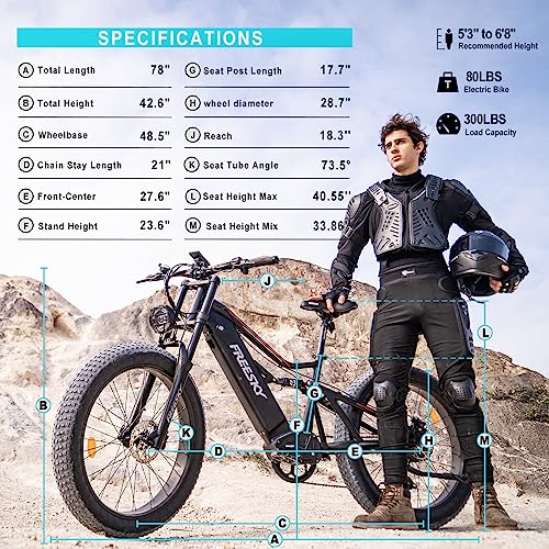FREESKY Electric Bike 1000W 48V 20Ah 26" Fat Tire