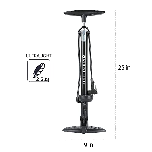 Floor Bike Pump with Dual Valve and Gauge