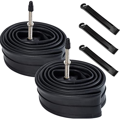 2 Pack 700C Road Bike Tubes 700 x 25/32C FV60 Long Presta Valve 28" 700C Bicycle Tubes Compatible with 700 x 25C 700x26C 700 x 28C 700 x 30C 700 x 31C 700 x 32C Road Bike Tire Tubes