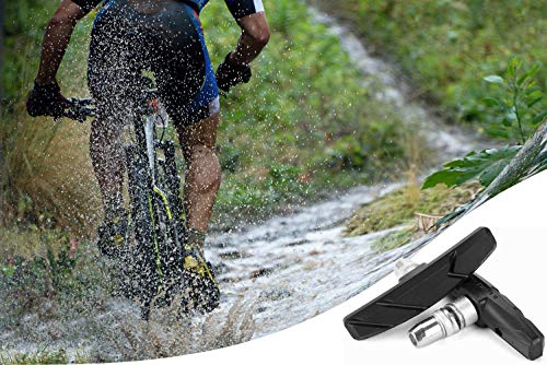 GPMTER 2 Pairs Bike Brakes Pads Set, 70mm for Cruiser MTB Mountain Bicycle Universal V-Brake Blocks with Hex Nut and Shims, No Noise No Skid