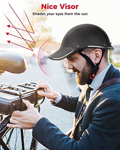 Adjustable Adult Bike Helmet - Leather ABS Safety
