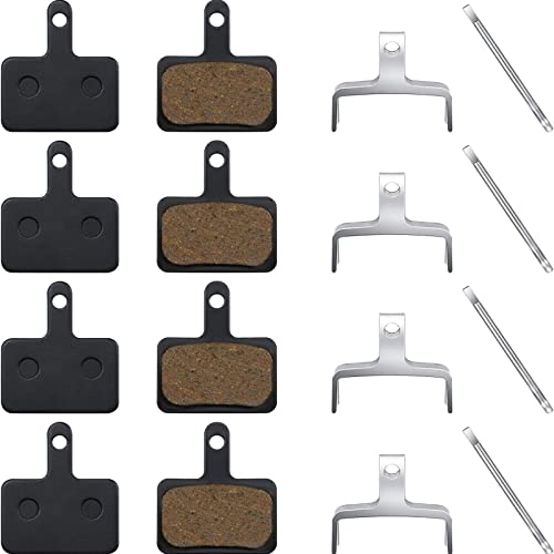 Zonon 4 Pairs Bicycle Disc Brake Pads Compatible with Shimano TRP Tektro Deore Br-M575 M525 M515 T675 M505 M495 M486 M485 M475 M447 M446 M445 M416 M415 M375 M355 C601 C501(Resin Brake Pads)