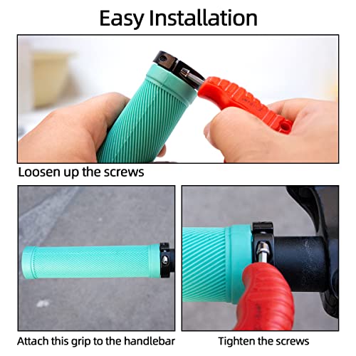 ZTTO Bike Handlebar Grips, Single Lock on Bicycle Handle Bar, for BMX, Mountain, MTB, Beach Cruiser, Scooter, Folding Bike, Soft Non-Slip-Rubber Hand Grip