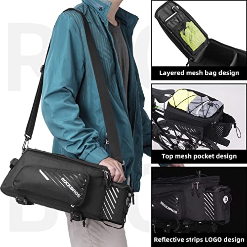 ROCKBROS 13L Cycling Rack Bag with Rain Cover