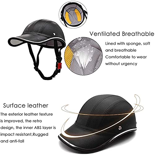 Adjustable Adult Bike Helmet - Leather ABS Safety