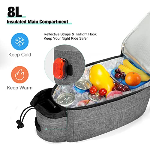 Water-Resistant Bike Rack Bag - 8L Capacity