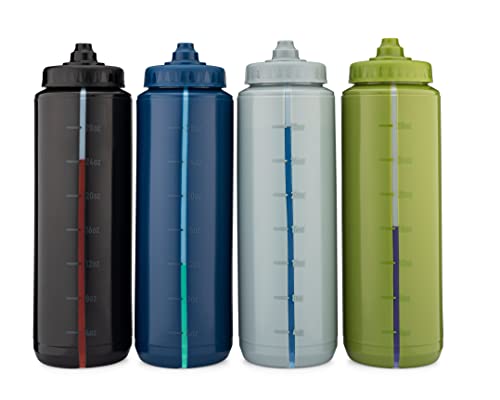 4-Pack 32oz Hydra Squeeze Water Bottles - BPA-Free