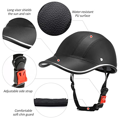Adjustable Adult Bike Helmet - Leather ABS Safety