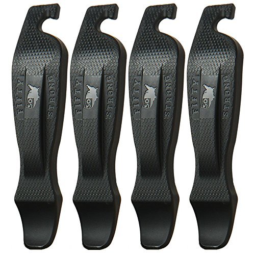 50 Strong Bike Tire Levers | Set of 4 Ultra Strong Tire Spoons | Made in USA | Easy Grip Interlocking Design | Must Have Bicycle Accessories & Bike Tools | Premium Tire Tools