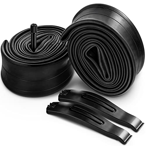 Hapleby 2PCS Premium Bike Tubes Compatible for 27.5 Inch x 1.75/1.95/2.10/2.125 Bike Tire, Mountain Bike Inner Tube with Schrader Valve, 2PCS Levers