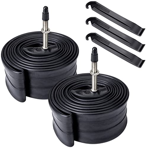 2 Pack 700C Road Bike Tubes 700 x 25/32C FV60 Long Presta Valve 28" 700C Bicycle Tubes Compatible with 700 x 25C 700x26C 700 x 28C 700 x 30C 700 x 31C 700 x 32C Road Bike Tire Tubes