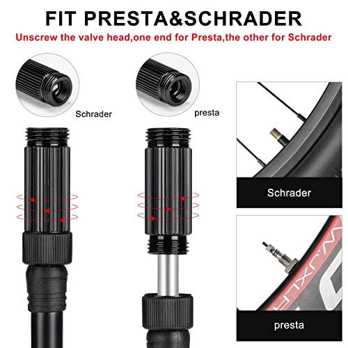 Portable Bike Pump with Pressure Gauge - Grey