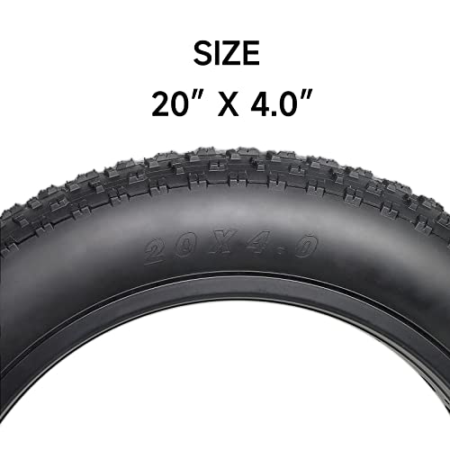 Hycline Fat Tire,20x4.0 Inch Fat Bike Tires Folding Replacement Electric Bicycle Tires Compatible Wide Mountain Snow Bike