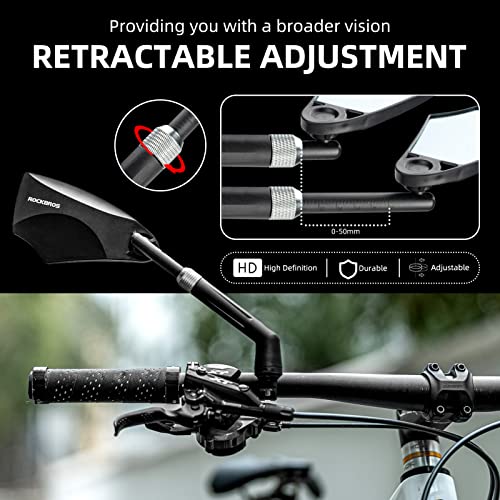 ROCKBROS Bike Mirror - Adjustable and Safe