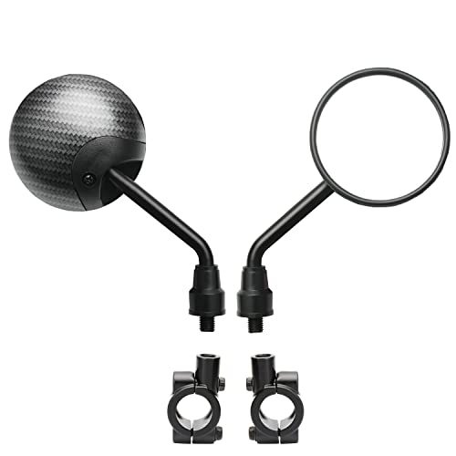 TOPCABIN Bike Mirror 1 Pair,Big Viewing of 360° Rotation Adjustable,Refit Bicycle Back Rear View Mirror Handlebar Wide Angle Safety Mirror for Cycling Motorcycle Mirror (Black-Round)