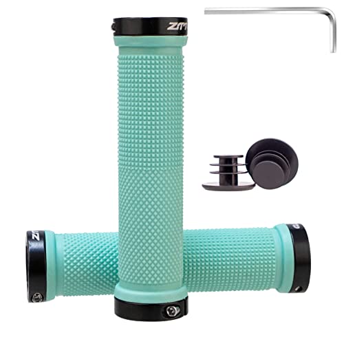 ZTTO Bike Handlebar Grips, Double Lock Bicycle Handle Bar Non-Slip Shock Absorbing Rubber Handlebar Grip for Mountain Urban Foldable Bike