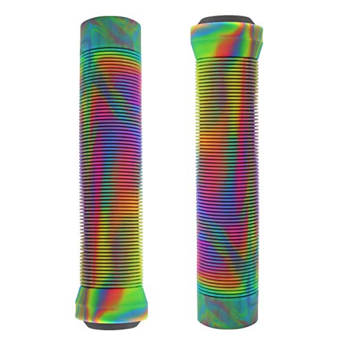 Z-FIRST Handle Bar Grips 145mm Soft Longneck Grips for Pro Stunt Scooter Bars and BMX Bikes Bars (U-Rainbow)