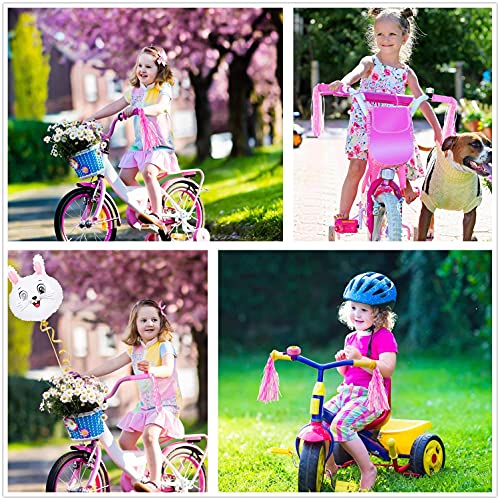 Bike Handle Grips with Tassel Streamers for Girls Boys and Kids, Non-Slip Bicycle Handlebar Grips Cover for Mountain Bike, Scooters Cruiser Road Bike Handle Grips, BMX MTB Cycling Replacement Parts