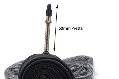 FANSPRO 700 x 28-32c Road Bike Inner Tubes, 60mm Presta Valve Premium Quality Butyl Inner Tube, 6 Pack with 2 Tire Levers
