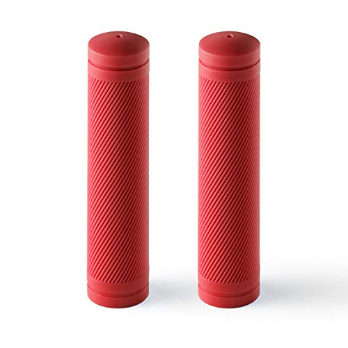 BW MTB Bike Grips – Comfortable and Grippy 130mm Bicycle Handlebar Grips –Red