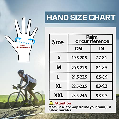 FIORETTO Mountain Bike Gloves for Men Women Motorcycle Cycling Gloves with 5MM SBR Pad Touch Screen Knuckle Protection Motocross Gloves for BMX ATV MTB Racing