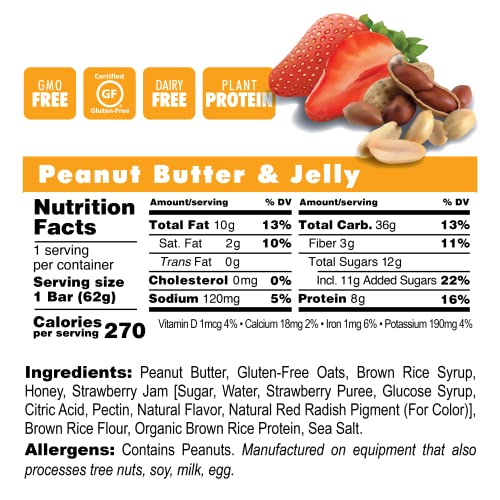 Gluten-Free Peanut Butter & Jelly Energy Bars (12pk)