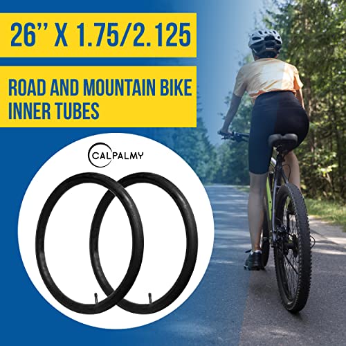 CALPALMY 26’’ x 1.75/2.125 Road and Mountain Bike Inner Tubes with Schrader Valve 32mm for Road/Mountain Bikes Like Schwinn Koen, Elm, High Timber More.