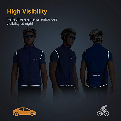 Outto Men' Reflective Running Cycling Vest for Safty and Windproof(Large,Green)