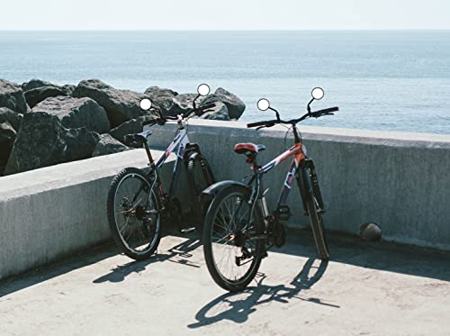 TOPCABIN Bike Mirror 1 Pair,Big Viewing of 360° Rotation Adjustable,Refit Bicycle Back Rear View Mirror Handlebar Wide Angle Safety Mirror for Cycling Motorcycle Mirror (Black-Round)