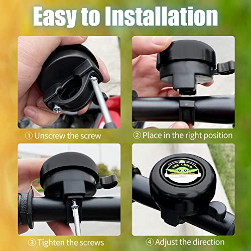 Akkya Bike Bicycle Bell Horn for Kids Adults Cute Kawaii Cartoon Baby Cycling Handlebars Knee Scooter Accessories for Women Men Girls Boys Electric Mountain Bike Ring Bell Biking Bicicle Accessories