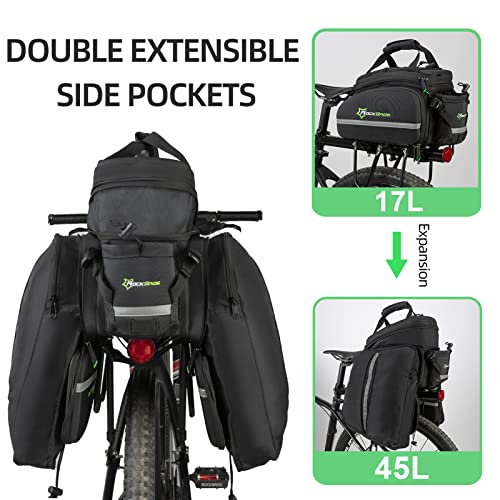 Waterproof Rear Bike Trunk Bag, 17L-45L