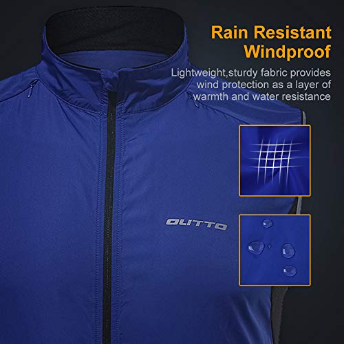 Outto Men' Reflective Running Cycling Vest for Safty and Windproof(Large,Green)