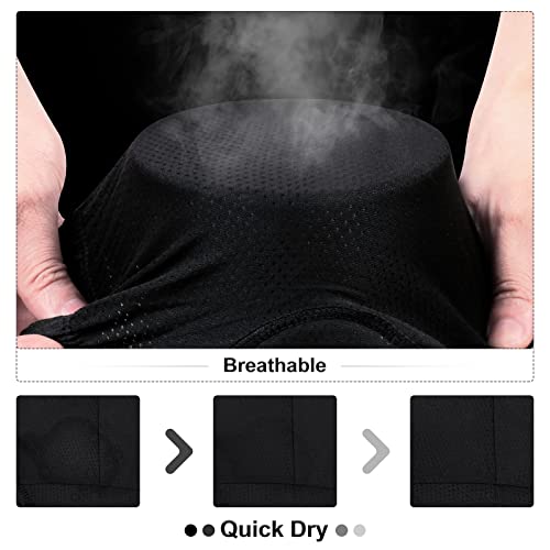 X-TIGER Men's Cycling Underwear Shorts 5D Padded Gel,MTB Biking Shorts Pants with Breathable,Adsorbent Design Black