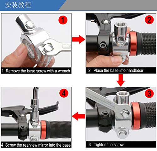 TOPCABIN Bike Mirror 1 Pair,Big Viewing of 360° Rotation Adjustable,Refit Bicycle Back Rear View Mirror Handlebar Wide Angle Safety Mirror for Cycling Motorcycle Mirror (Black-Round)