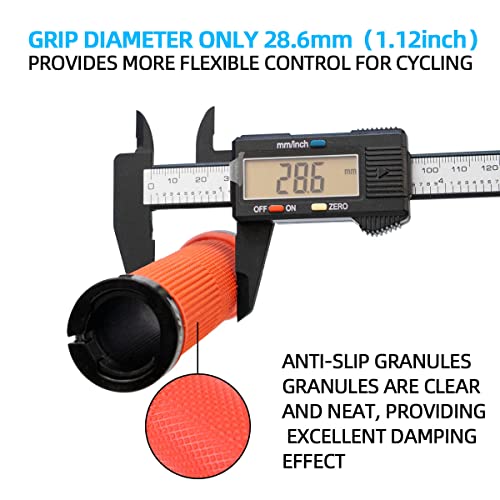 ZTTO Bike Handlebar Grips, Double Lock Bicycle Handle Bar Non-Slip Shock Absorbing Rubber Handlebar Grip for Mountain Urban Foldable Bike