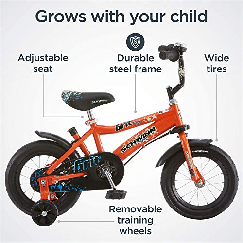 Schwinn Boys Grit Bike, 12" Wheels, Training Wheels