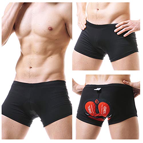 X-TIGER Men's Cycling Underwear Shorts 5D Padded Gel,MTB Biking Shorts Pants with Breathable,Adsorbent Design Black
