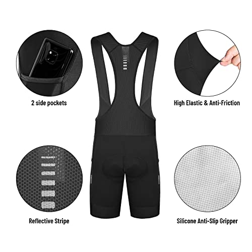 Men's Breathable Cycling Bib Shorts with Phone Pockets