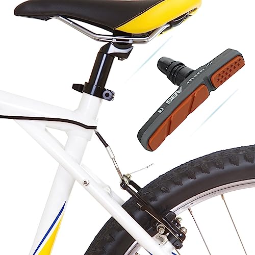 Garneck Bike Brake Pads Mountain Bike V Brake Pads Rubber Bicycle Brake Pads Replacement Bike V-Brake Blocks Set for Mountain Bikes, 2Pcs, Black