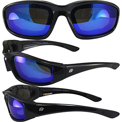 Padded Cycling Sunglasses with Reflective Lenses