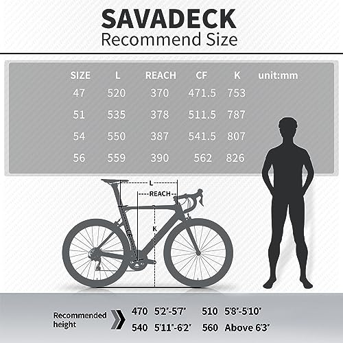 SAVA Carbon Fiber Road Bike with 18 Speed Groupset