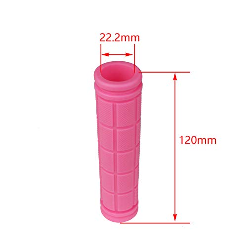 Kasteco 2 Pack Bicycle Bike Handlebar Scooter Streamers and Bicycle Handle Bar Grips, (Pink)