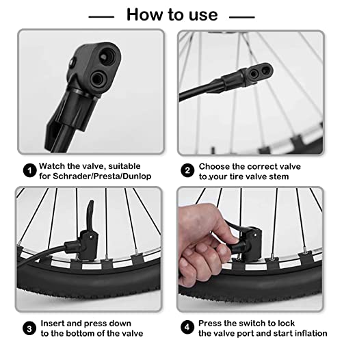 Portable High Pressure Bike Pump for Road/Mountain
