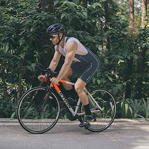 Przewalski Men’s 3D Padded Cycling Bike Bib Shorts, Bicycle Biking Bib Shorts (Gray, X-Large)