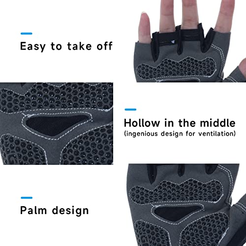 Bictmitc Workout Gloves for Men and Women, Anti-Slip Gym Gloves, Full Palm Protection Exercise Gloves, Breathable Bike Gloves for Cycling, L