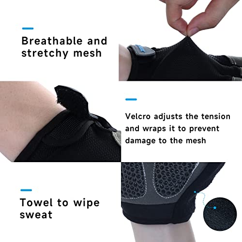 Bictmitc Workout Gloves for Men and Women, Anti-Slip Gym Gloves, Full Palm Protection Exercise Gloves, Breathable Bike Gloves for Cycling, L