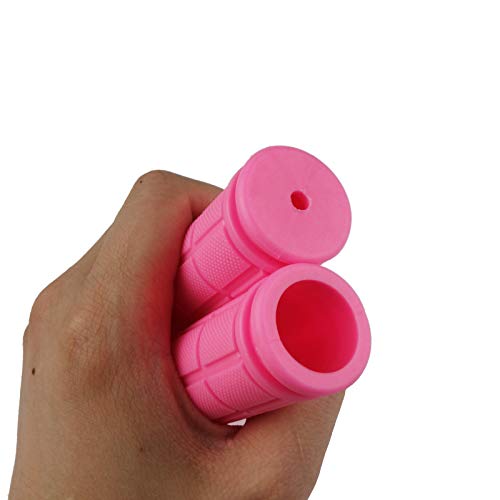 Kasteco 2 Pack Bicycle Bike Handlebar Scooter Streamers and Bicycle Handle Bar Grips, (Pink)