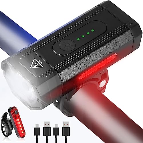 High Lumen Rechargeable Bike Light Set